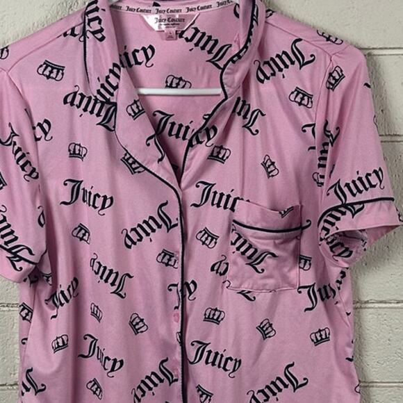 Juicy Couture Pink Button Down Pajama Tops Bundle size L - Picture 8 of 9